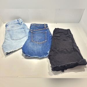 OLD NAVY GIRL'S ADJUSTABLE DENIM SHORTS BUNDLE OF 3 SIZE 12 READ